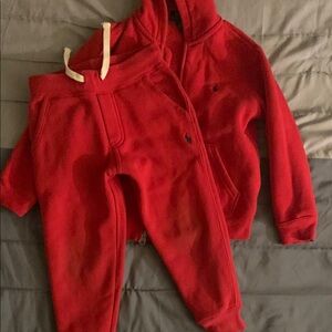Ralph Lauren Red Hoodie and Sweatpants Set